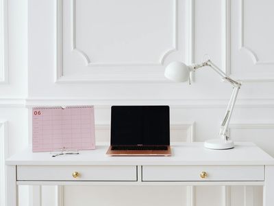 Neat office desk setup